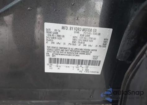 2016 Ford Edge Titanium from USA, damaged, VIN 2FMPK4K93GBC57265